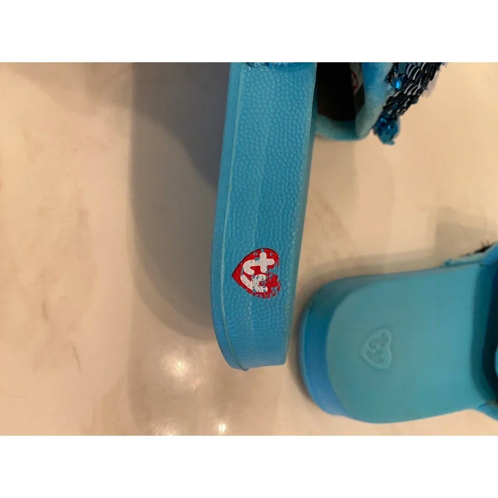 Blue Sequin Slush the dog  Beanie Baby’s  Boo's Collection Slides Shoe‎ Size 1-3